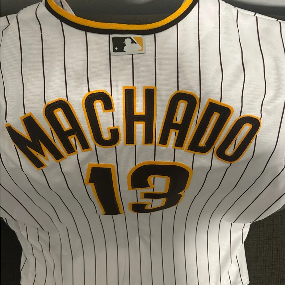 Nike Authentic San Diego Padres Manny Machado #13 Baseball Jersey Men’s Sz: L - Picture 9 of 9